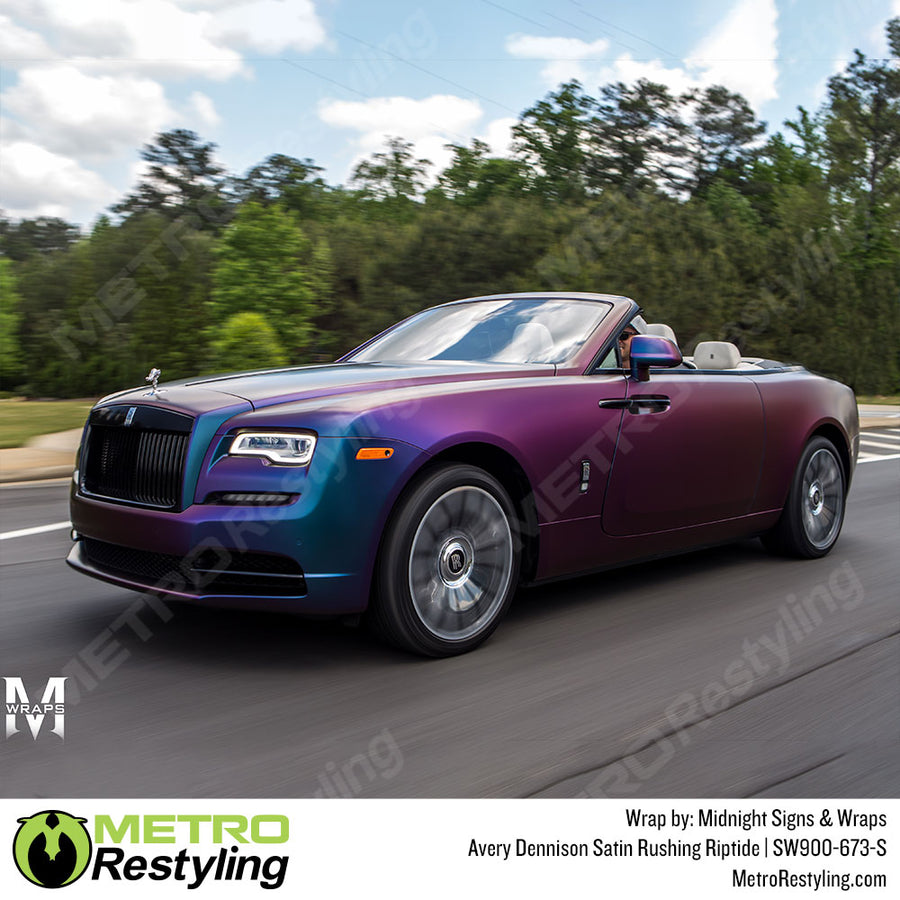 Satin Rushing Riptide Cyan / Purple by Avery Dennison (SW900-673-S)